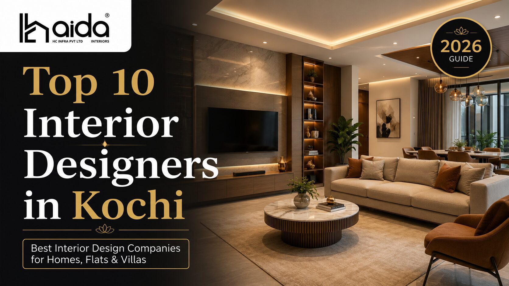 Top 10 interior designers in Kochi for home, flat, villa and office interiors