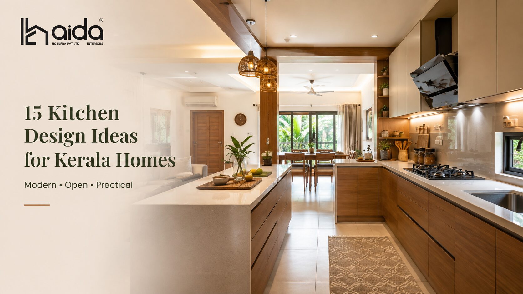 Modern kitchen design ideas for Kerala homes with practical storage and open layout